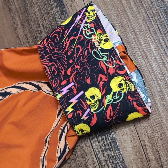 *NWT* Y2K Ed Hardy Punk Skulls & Rope Long Sleeve Button Down Size XXL Orange - Picture 7 of 14